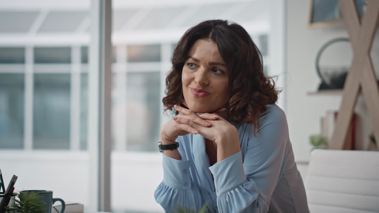 Company employee closing laptop lid satisfied online work in workplace closeup