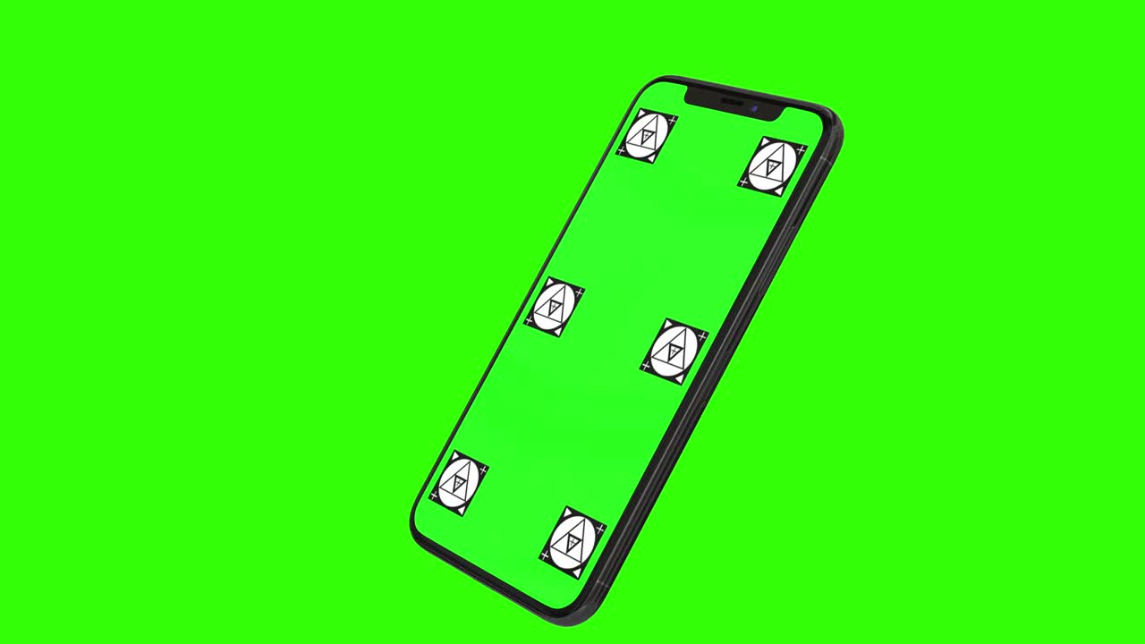 telefono intelligente isolato con schermo verde