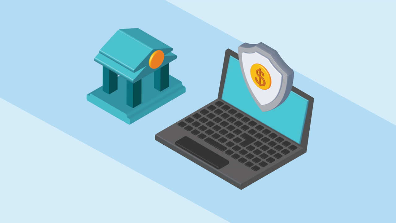 dinero dólares financieros en animación de portátil