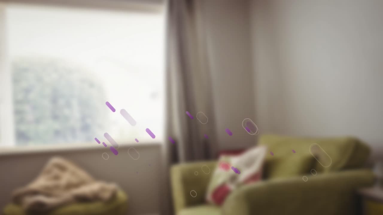 빈 집 내부에서 움직이는 모양의 애니메이션