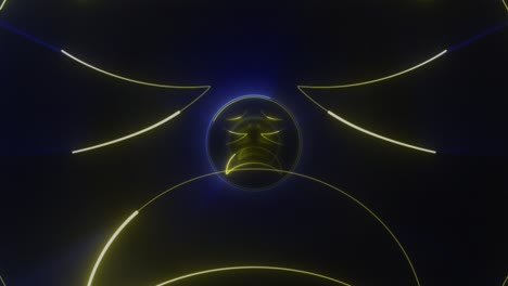fondo de neón de emoji triste, animación, bucle