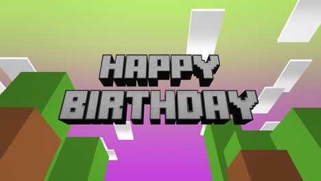 Texto-Retro-De-Feliz-Cumpleaños-En-El-Patrón-Del-Juego