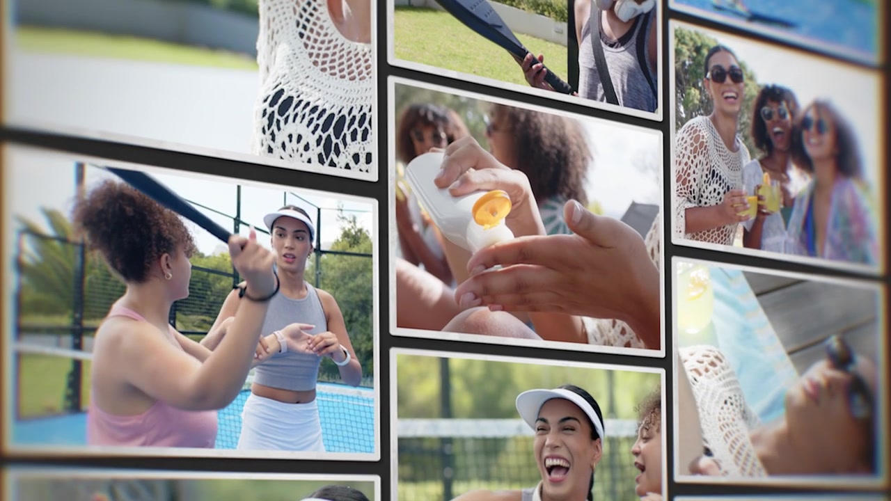 Collage dinamico di stile di vita attivo e attività sportive