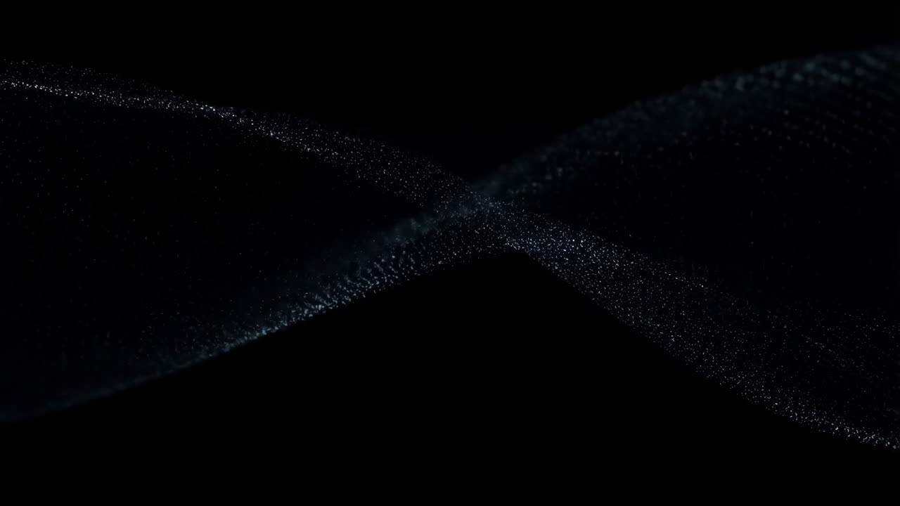 Abstract Intersecting Glowing Particle Waves on Dark Background