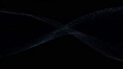 abstract intersecting glowing particle waves on dark background