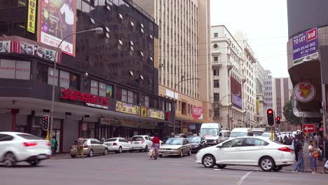 people walk on the streets in the downtown business district of johannesburg south africa 1