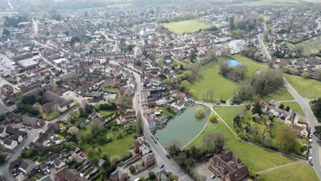 great dunmow essex uk rising over town aerial footage 4k