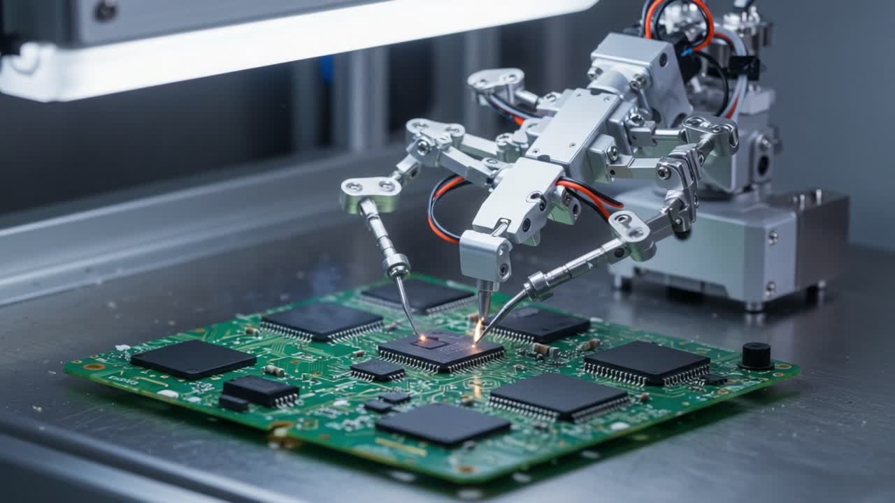 Precision Robotics: Advanced Machine Assembly on Circuit Boards with Automated Soldering and Component Placement Techniques
