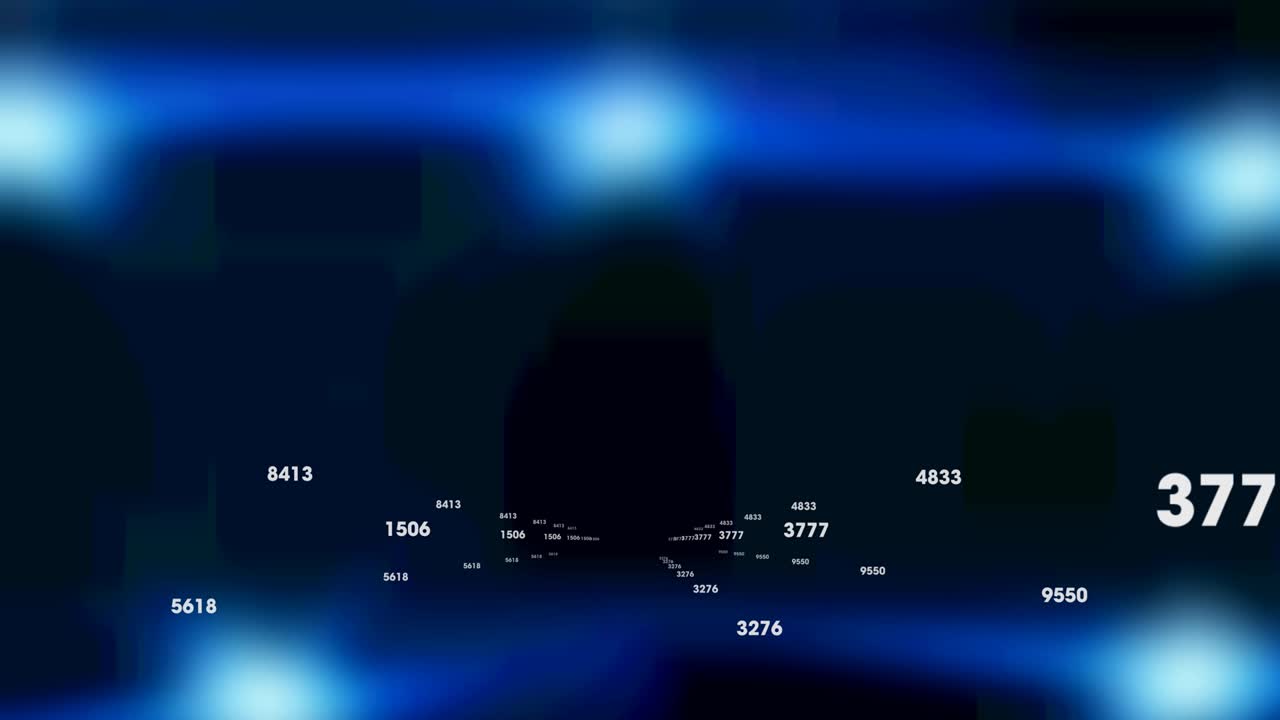 Animazione di icone di persone con numeri su sfondo blu