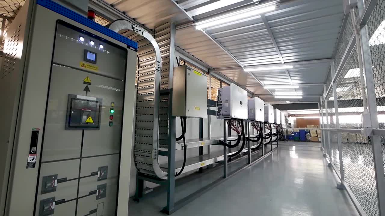 Solar Power Control Room in Modern Factory