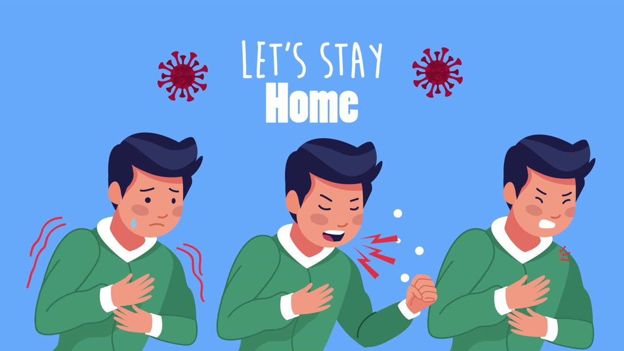 집에 머무르기 캠페인과 병든 남자