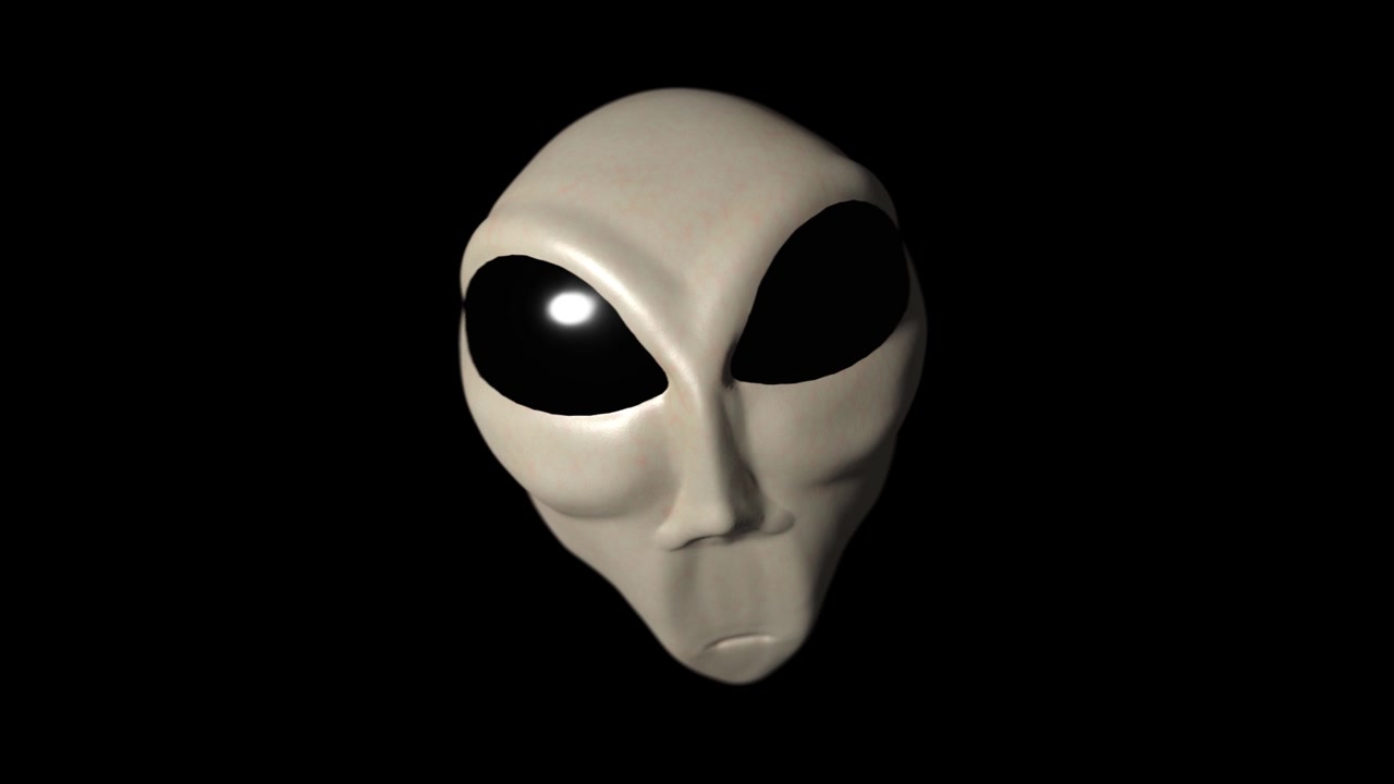 Alien grey head face creepy extraterrestrial gray martian creature ufo 4k