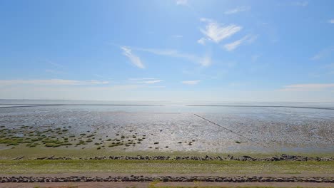 Views-from-the-train-window-travelling-along-the-Hindenburgdamm-in-Westerland-Sylt