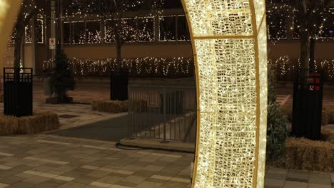 Giant-ornamental-LED-Christmas-bulb-at-Landsdowne-Park,-in-Ottawa,-Canada