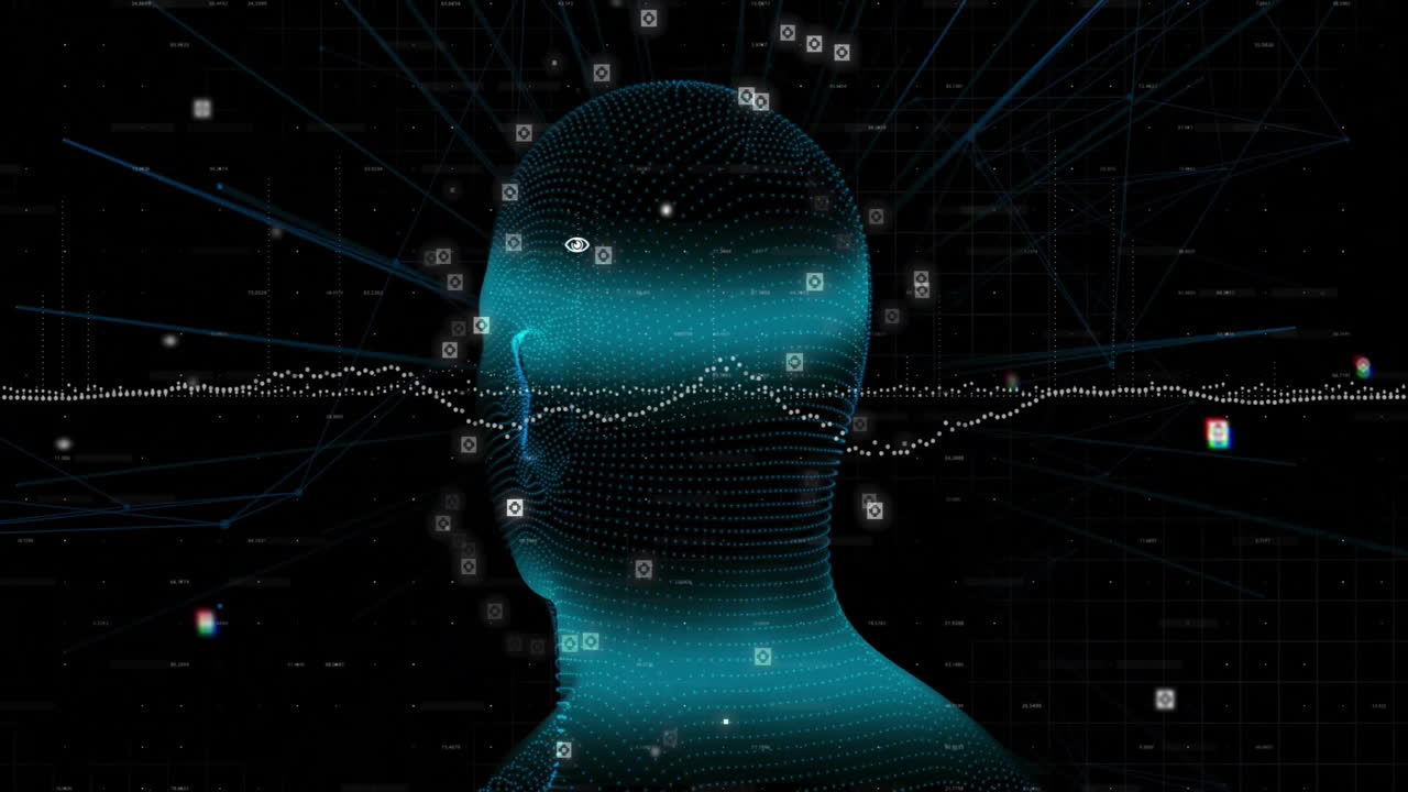 Animation of diagram and scope scanning over digital human