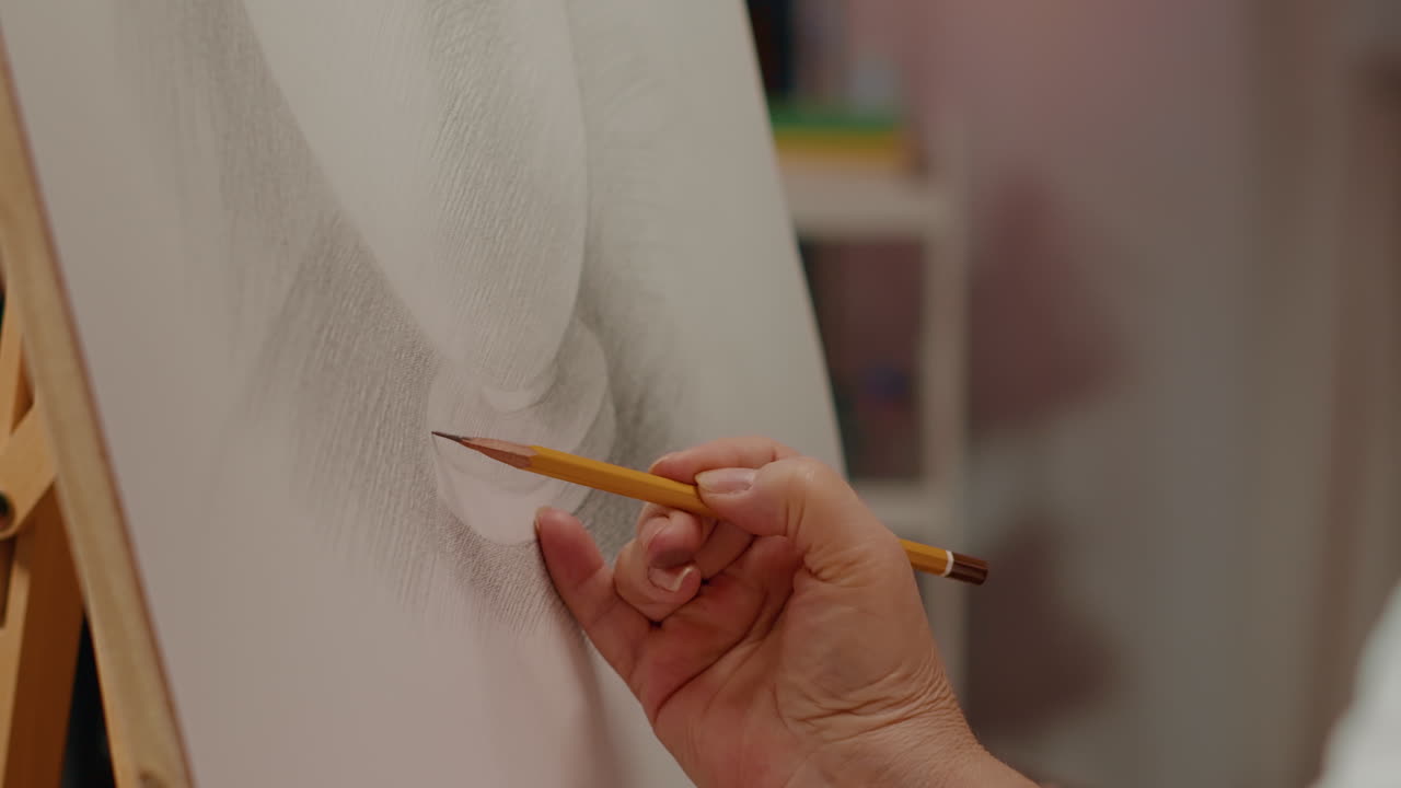 Hand of professional artist drawing vase model design