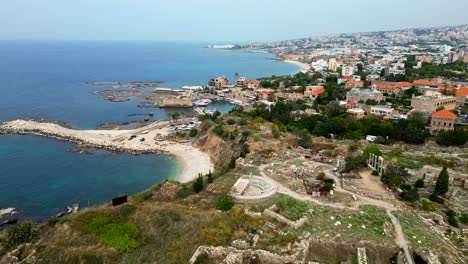 Vista-Aérea-De-La-Costa-De-Líbano-En-Oriente-Medio