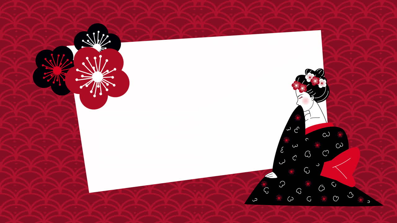 일본 게이샤 일러스트레이션