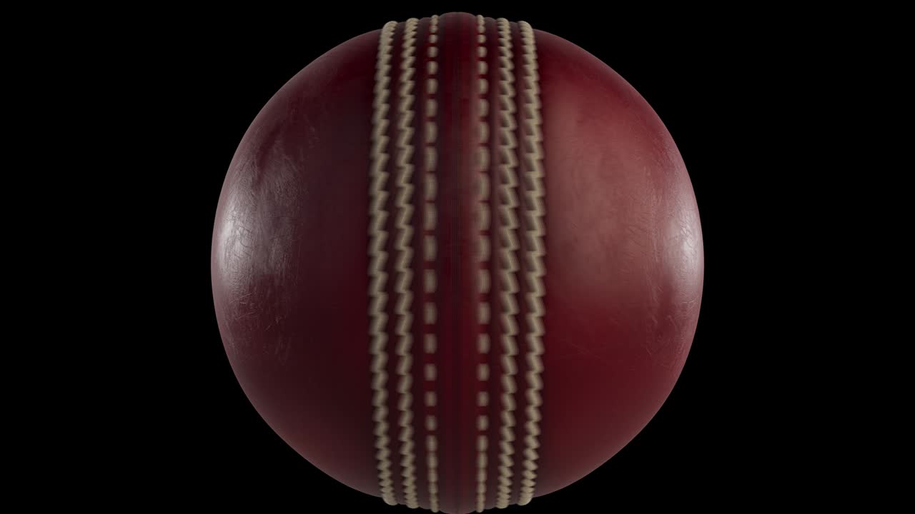 빨간 크리켓 공 회전