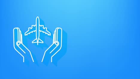 airplane hand icon, great design for any purposes. hand drawn paper airplane. continuous line drawing. shadow icon. motion graphics.