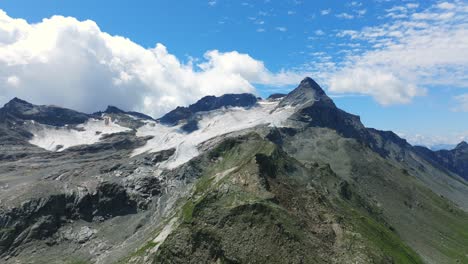 incredible beauty of mountain peaks and glaciers of valmalenco in summer season, valtellina in northern italy