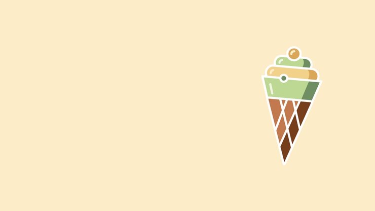 video in 4k di un gelato di cartoni animati in un cono di waffle su uno sfondo pallido.