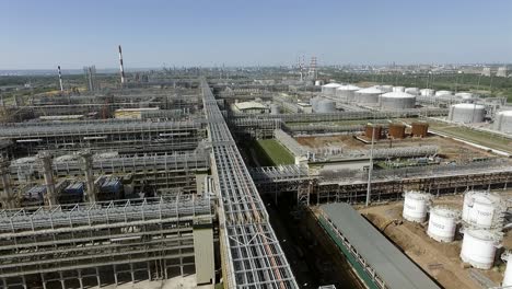 Toma-Aérea-De-La-Planta-De-Energía-De-Combustible