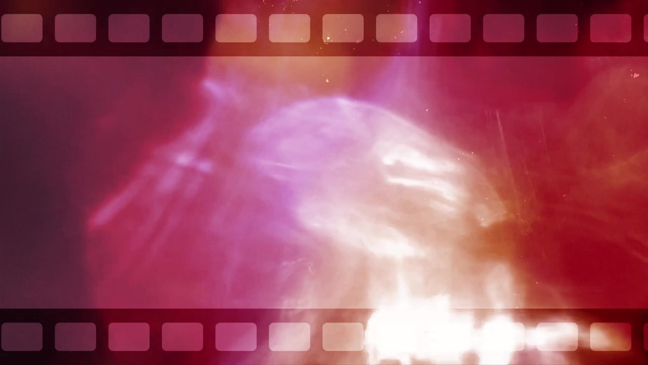 Vintage Filmstrook-overlay met Rode Lichtlekken en Stof
