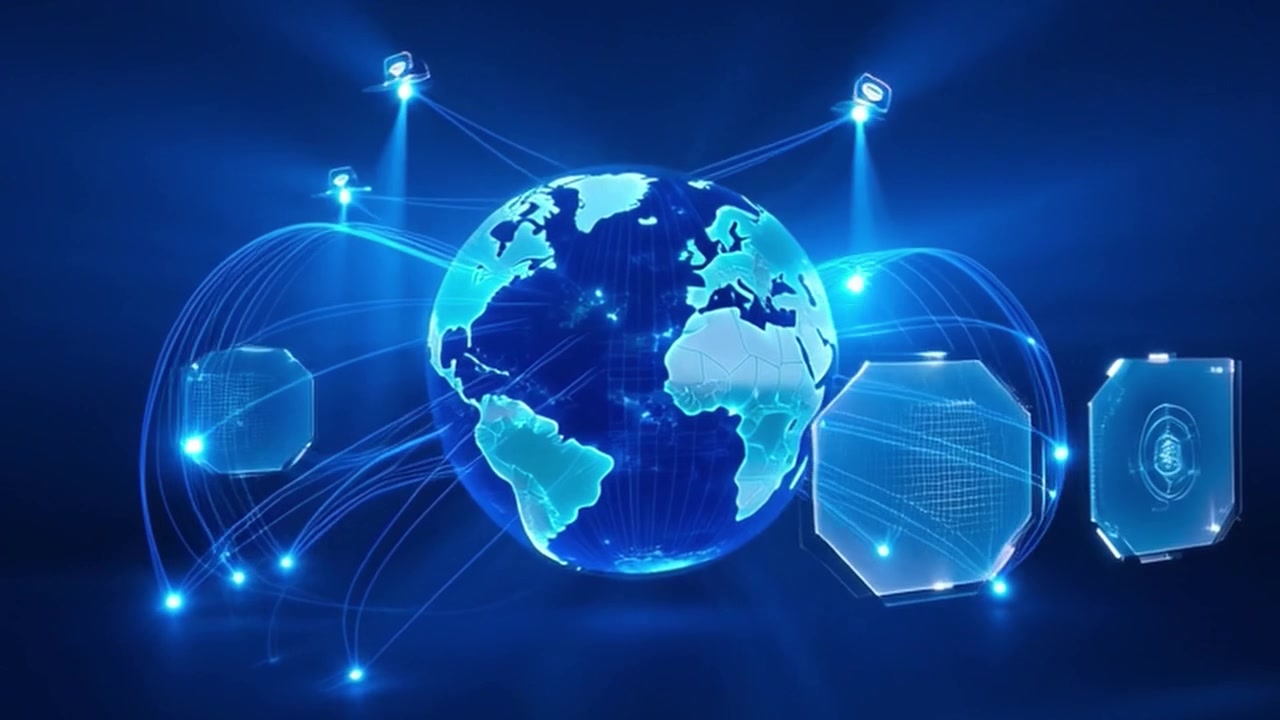 Digital Globe with Global Network Connectivity and Data Transfer