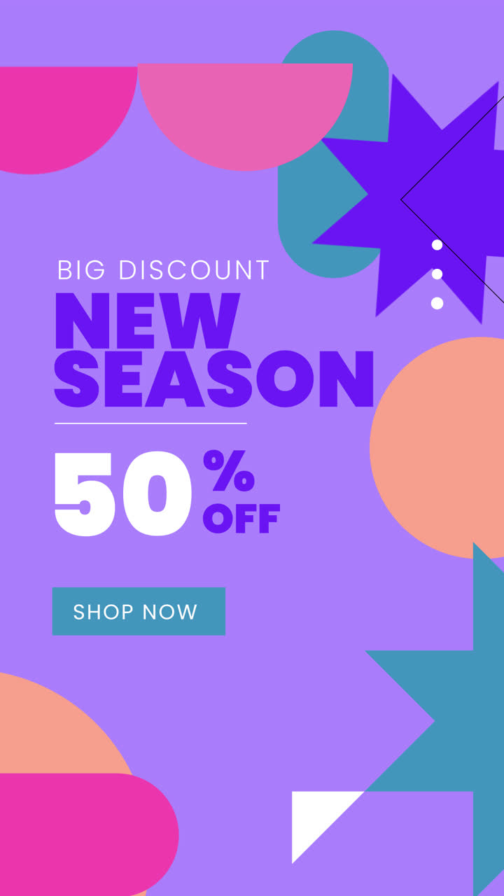 추상적인 기하학 인스타그램 포스트 세트의 모션 그래픽