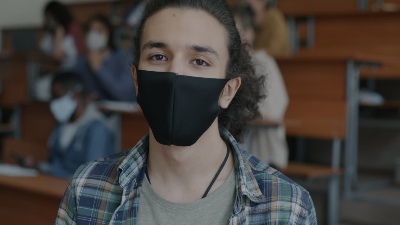 Student in a Classroom During a Pandemic