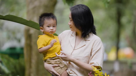 asian family in the park