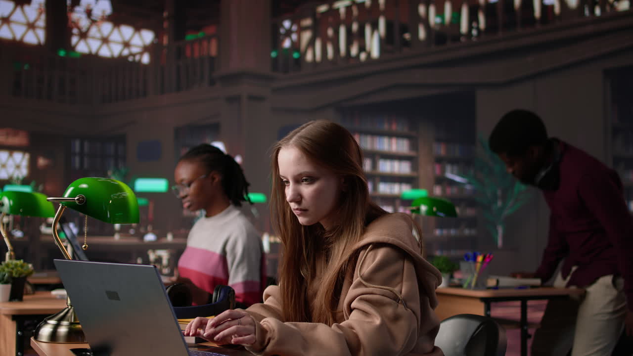 Vertical video young scholar celebrating some good news and feeling pleased with progress