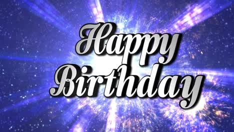 feliz cumpleaños animación rotación texto y fondo de baile discoteca, con canal alfa, bucle, 4k