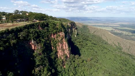 panning wide of peaceful mountains at chapada dos guimaraes at mato grosso brazil