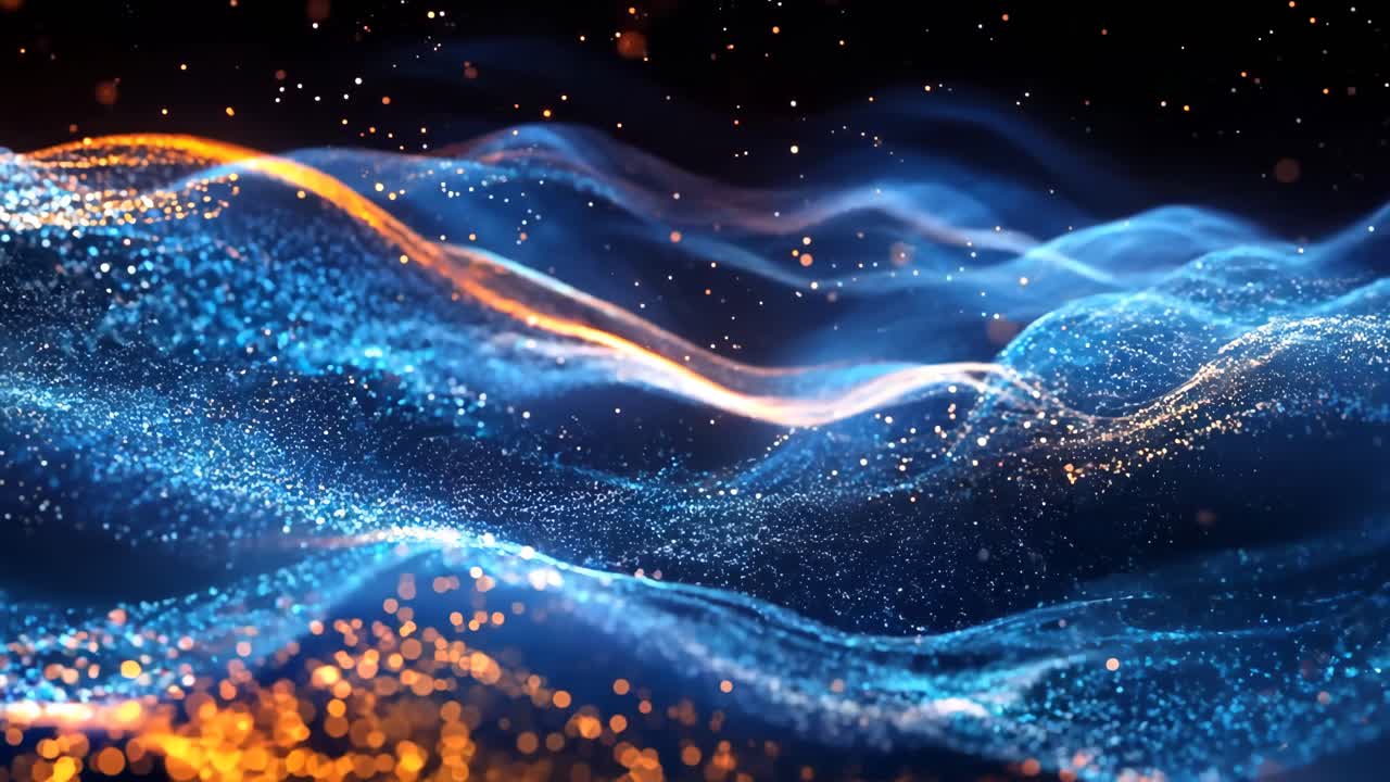 A blue and orange sky with a lot of stars. The sky is very bright and the stars are very small