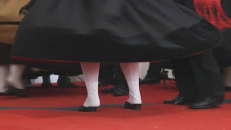 detail shot of girls shoes dancing rancho in the north of portugal