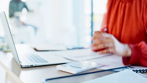 woman, laptop and hands, finance