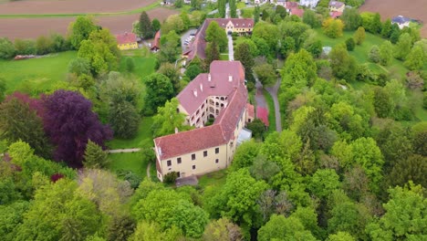 aerial view of obermayerhofen castle in sebersdorf, austria