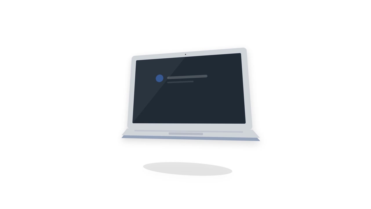 Animated Laptop Opening and Closing on White Background