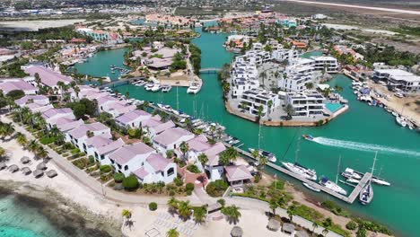 caribbean houses at kralendijk in bonaire netherlands antilles