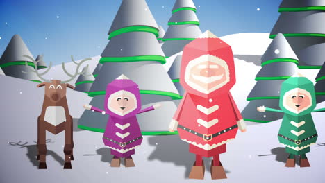 personajes de navidad con saludos en francés