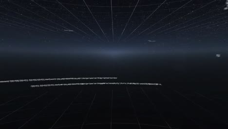 animation of data processing on black background