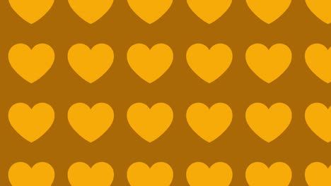 yellow hearts pattern on brown background