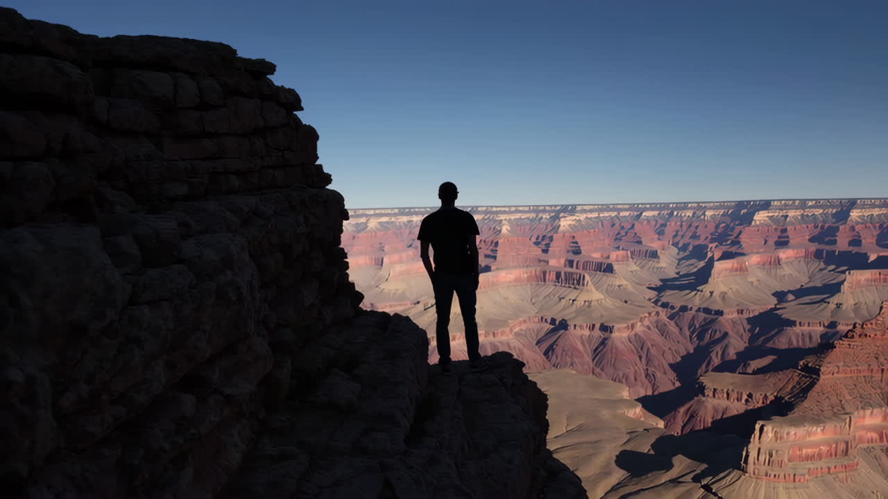 Man Standing on the Rim of the Grand Canyon