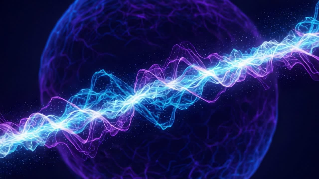Dynamic Electric Waveforms Representing Energy Flow Across a Vibrant Sphere in a Stunning Visualization of Electromagnetic Phenomena