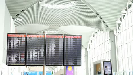 international departures board at an airport