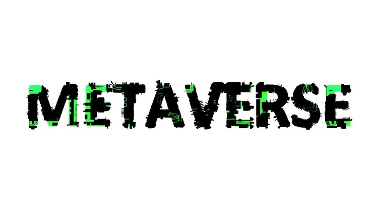 Metaverse sort - grøn kybernetisk digital tekst, isoleret - loop-video