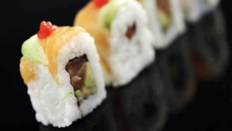 Sushi-on-black-background