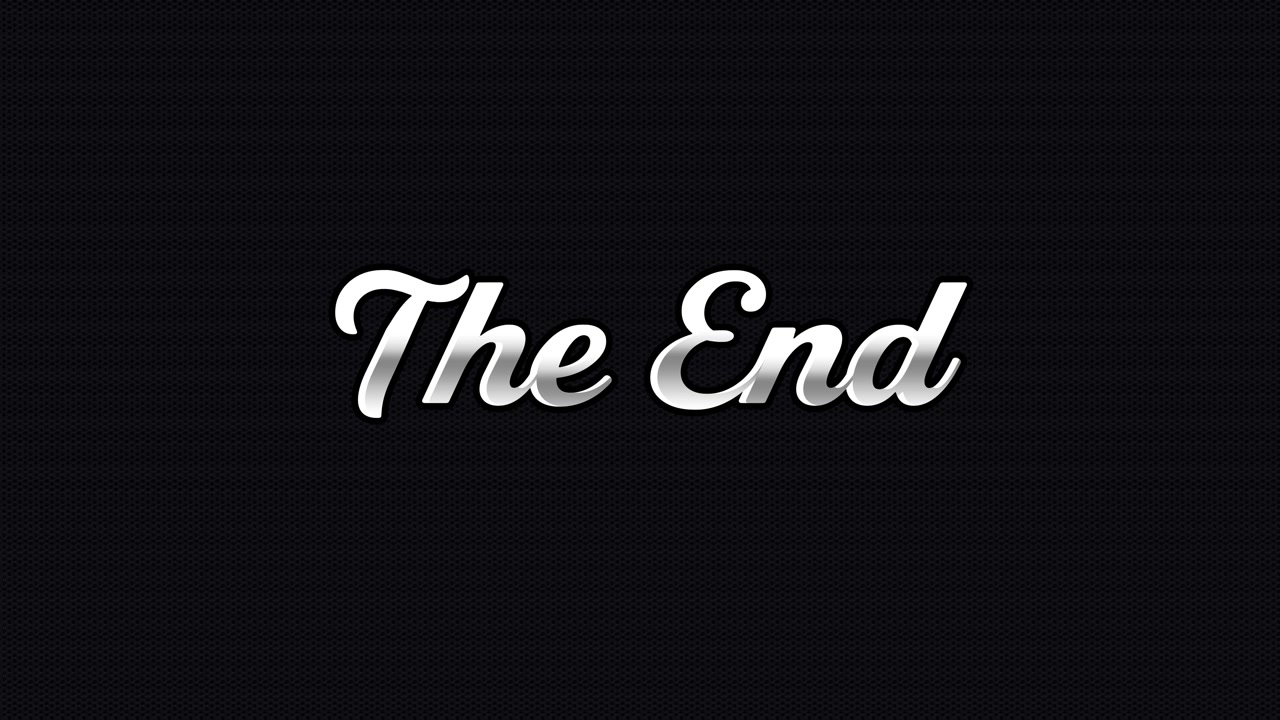 The End Text Animation on a Dark Textured Background